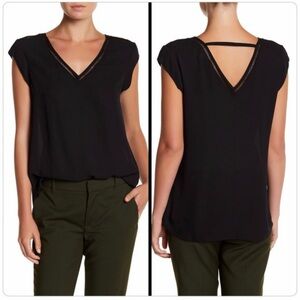 DR2 Black V-Neck Blouse